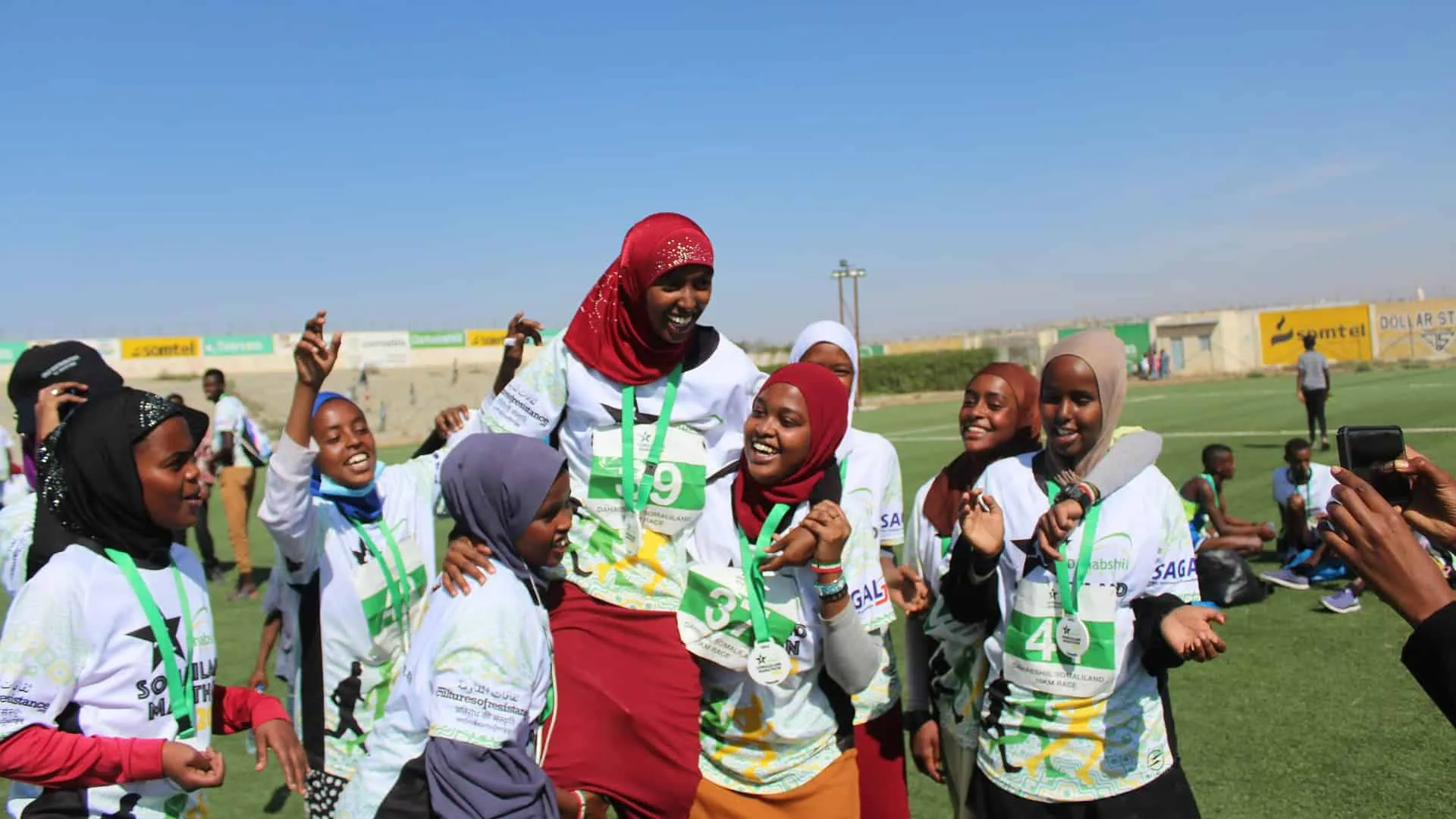Women playing football in Somaliland