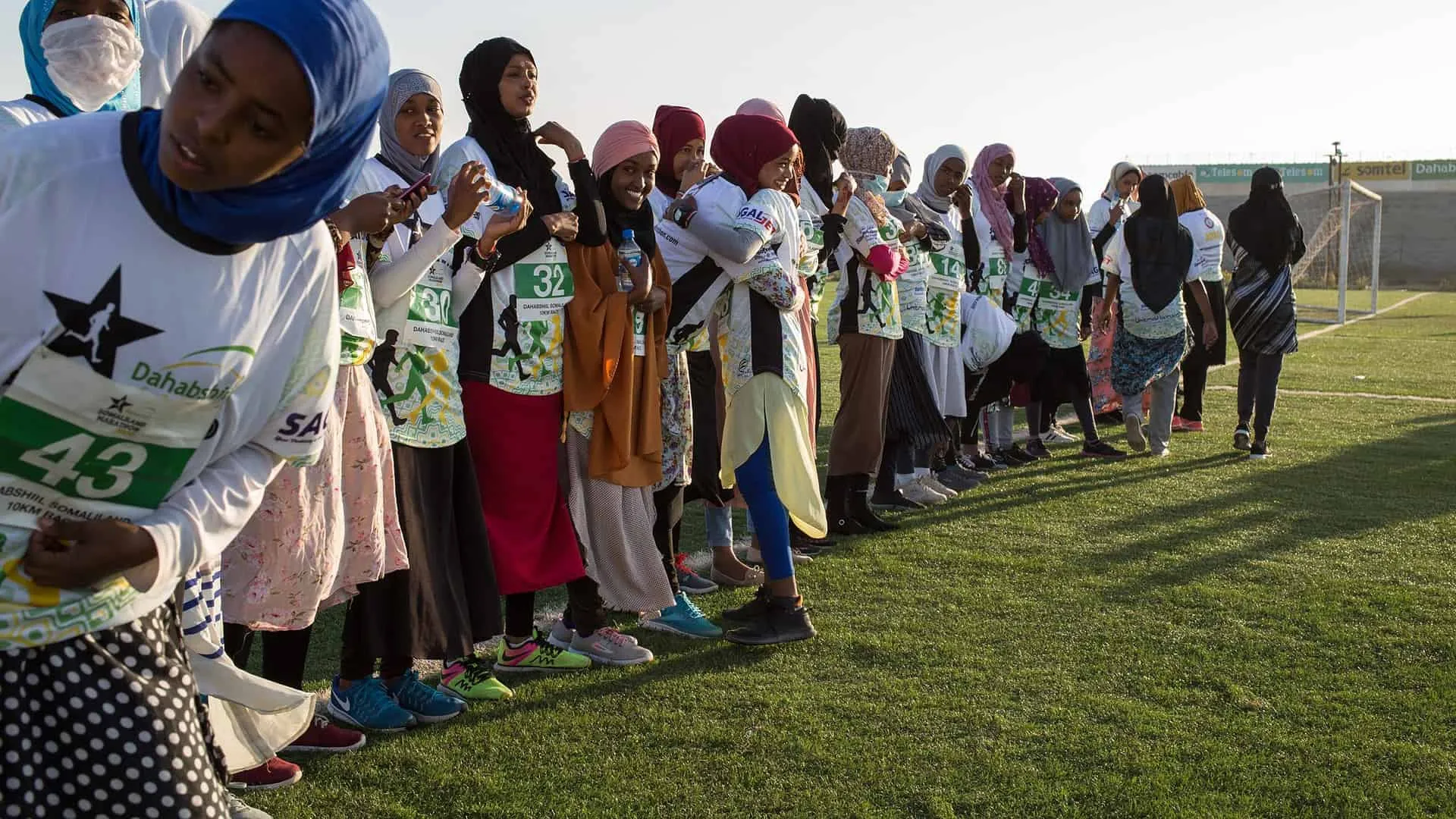 Women and girls playing football in Somaliland